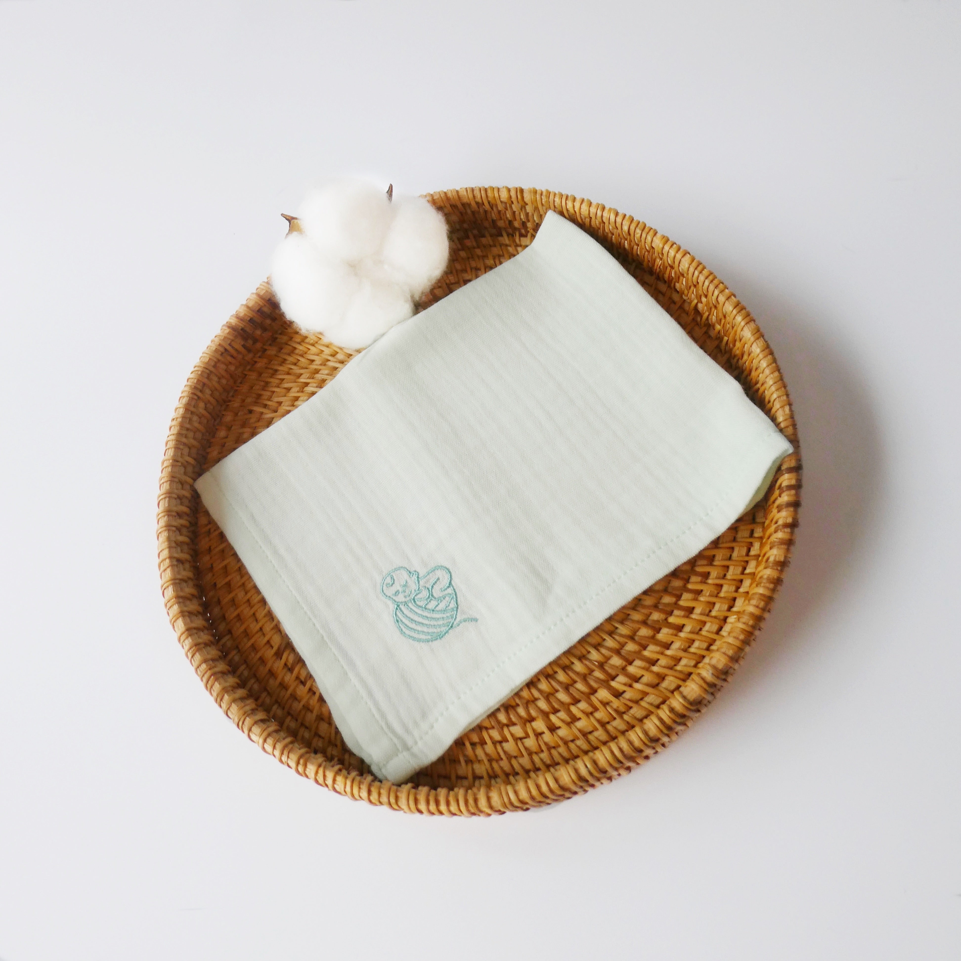 Musselin-Mundtuch (30×30 cm) – Sanfte Pflege