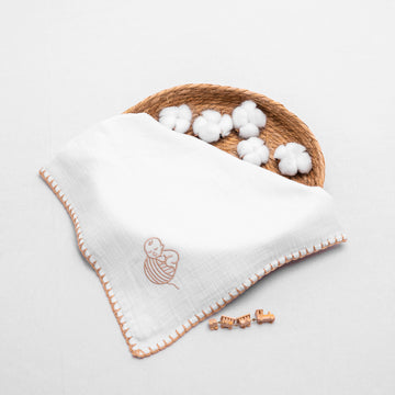 Musselin-Babydecke (72×72 cm) – Geborgene Umarmung